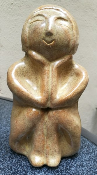 Sculpture intitulée "meditation" par Joëlle Thanel, Œuvre d'art originale, Céramique