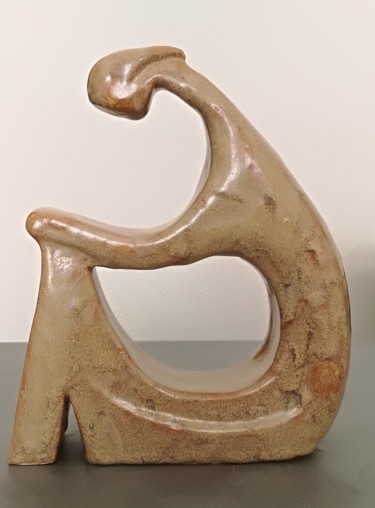 Sculpture titled "pensive" by Joëlle Thanel, Original Artwork, Ceramics