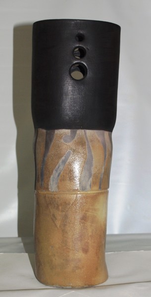 Sculpture intitulée "Vase Raku" par Joëlle Thanel, Œuvre d'art originale, Céramique