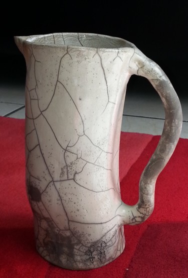 Sculpture intitulée "vase pichet RAKU" par Joëlle Thanel, Œuvre d'art originale, Céramique