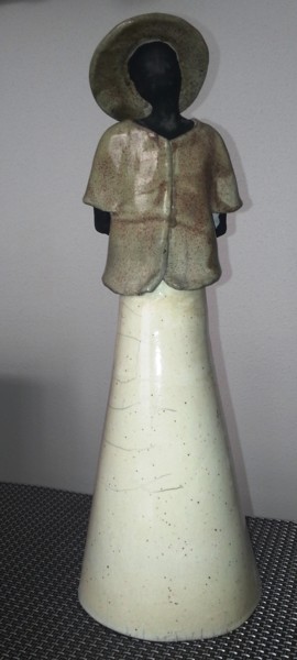 Sculpture titled ""Rèveuse" RAKU" by Joëlle Thanel, Original Artwork, Ceramics