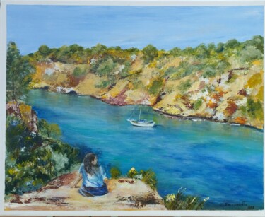 Painting titled "Cala Pi (Majorque)" by Joelle Zaccariotto, Original Artwork, Acrylic