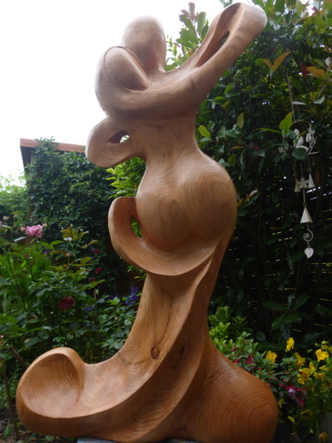 Escultura titulada "Tango fusion" por Joelle Couderc, Obra de arte original, Madera