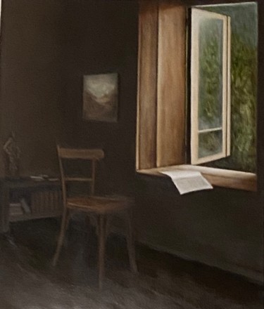 Pintura titulada "Intérieur 2" por Joëlle Possémé, Obra de arte original, Oleo Montado en Bastidor de camilla de madera