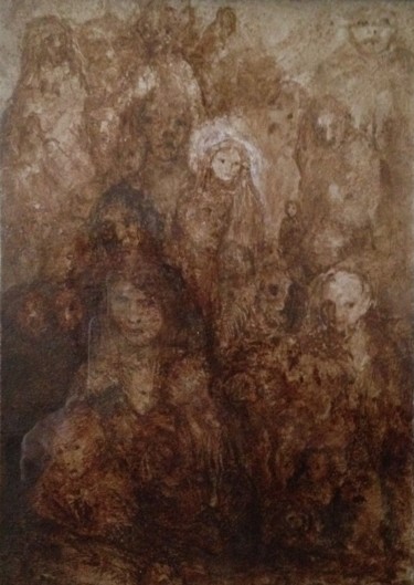 Painting titled "encres sur carton" by Joëlle Possémé, Original Artwork, Ink