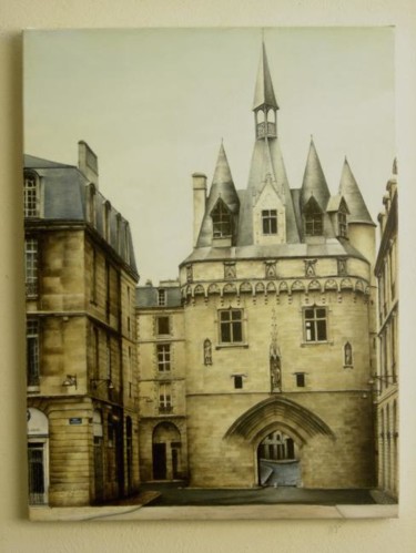 Peinture intitulée "Bordeaux, rue porte…" par Joël Sintas, Œuvre d'art originale