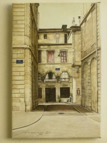 Peinture intitulée "Bordeaux, rue du qu…" par Joël Sintas, Œuvre d'art originale