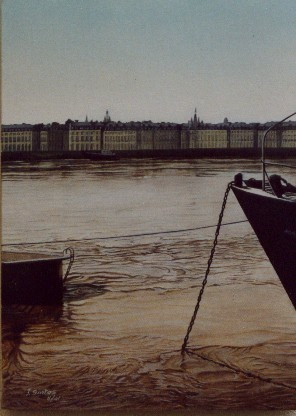 Peinture intitulée "Pont de pierre 2" par Joël Sintas, Œuvre d'art originale
