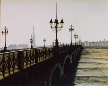 Peinture intitulée "Pont de pierre 4" par Joël Sintas, Œuvre d'art originale