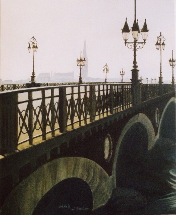 Peinture intitulée "Pont de pierre 5" par Joël Sintas, Œuvre d'art originale