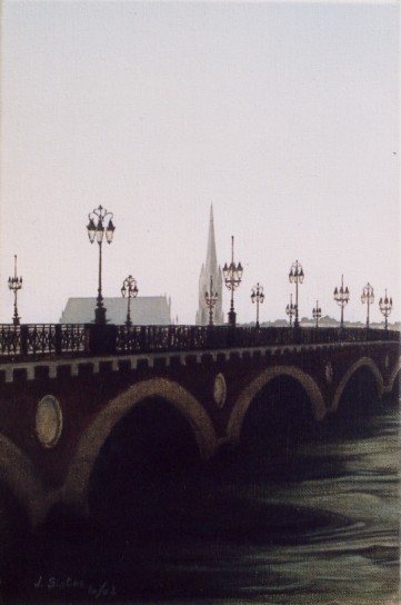 Peinture intitulée "Pont de pierre 7" par Joël Sintas, Œuvre d'art originale