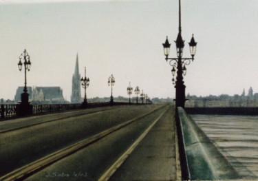 Peinture intitulée "Pont de pierre 9" par Joël Sintas, Œuvre d'art originale