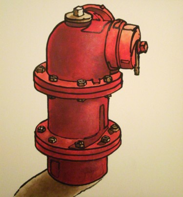 Schilderij getiteld "hidrante-chicago.jpg" door José Mayer, Origineel Kunstwerk, Acryl