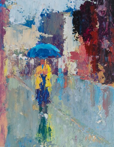 Malerei mit dem Titel "Rain in Dublin" von Joseph Mahon, Original-Kunstwerk, Acryl