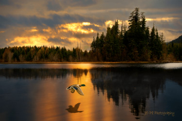 Photography titled "Hidden Lake sunset" by Joe Pate, Original Artwork, Digital Photography