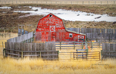 Photographie intitulée "Red Barn Canadian P…" par Joe Pate, Œuvre d'art originale, Photographie numérique