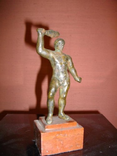 Peinture intitulée "statuette de bronze…" par Jeff, Œuvre d'art originale