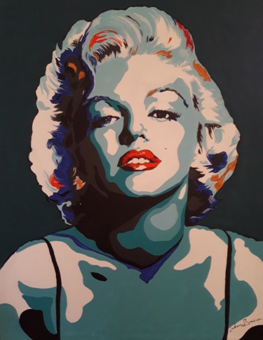 Painting titled "Marilyn-001" by Johan, Original Artwork, Oil