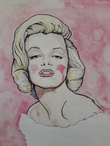 Painting titled "Marilyn 02" by Johan, Original Artwork, Oil