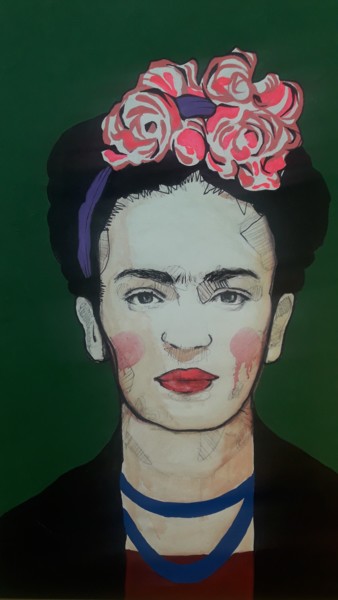 Painting titled "Frida" by Johan, Original Artwork, Oil