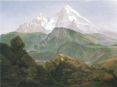Painting titled "The Watzmann" by Johan Christian Dahl, Original Artwork, Oil