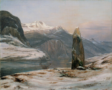 Peinture intitulée "Winter at the Sogne…" par Johan Christian Dahl, Œuvre d'art originale, Huile
