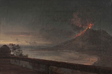 Painting titled "View towards Vesuvi…" by Johan Christian Dahl, Original Artwork, Oil