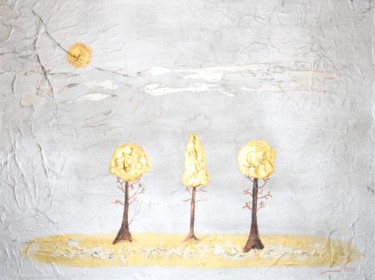 Painting titled "golden-trees.jpg" by Johan Hagendorens, Original Artwork, Acrylic