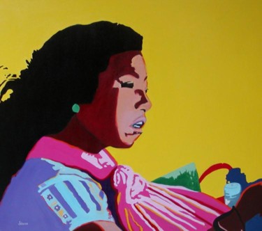 Pintura titulada "Indígena" por Johana Uvence, Obra de arte original