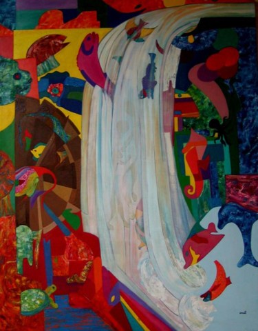 Painting titled "ACUARIO" by Johana Uvence, Original Artwork