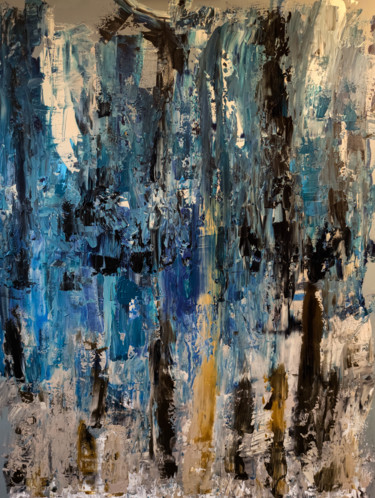 Pittura intitolato "Bleu Petrole" da Johan K., Opera d'arte originale, Acrilico
