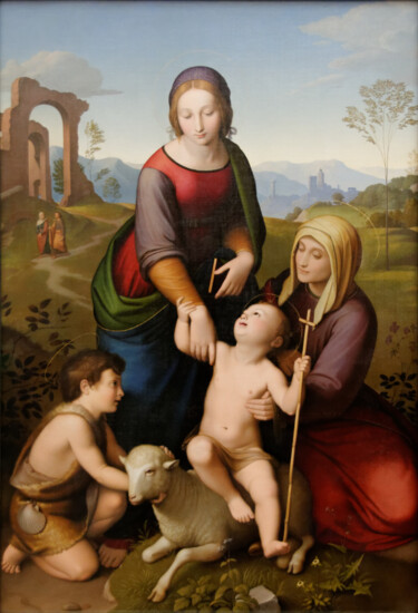 Malerei mit dem Titel "Vierge Marie, Saint…" von Johann Friedrich Overbeck, Original-Kunstwerk, Öl