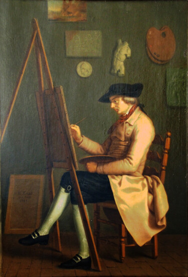 Pintura titulada "Autoportrait au che…" por Johann Heinrich Wilhelm Tischbein, Obra de arte original, Oleo