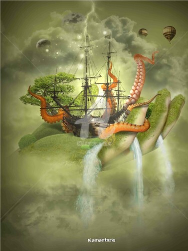 Arts numériques intitulée "L'antre de Davy Jon…" par Johann Kementaris, Œuvre d'art originale, Photo montage