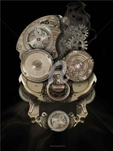Arte digitale intitolato "Horlogerie (auto-po…" da Johann Kementaris, Opera d'arte originale, Fotomontaggio
