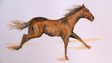 "Pferd" başlıklı Tablo Johann Krammer tarafından, Orijinal sanat, Suluboya