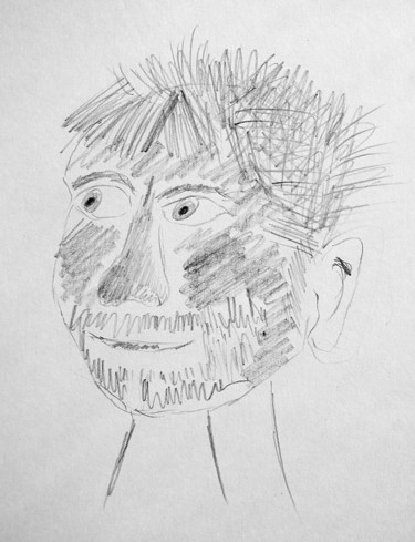 Dessin intitulée "Self portrait.jpg" par Johann Krammer, Œuvre d'art originale, Crayon