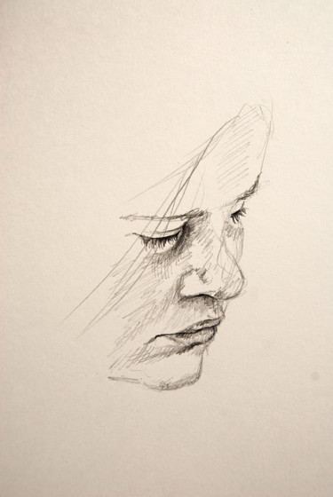 Рисунок под названием "Girl.jpg" - Johann Krammer, Подлинное произведение искусства, Карандаш