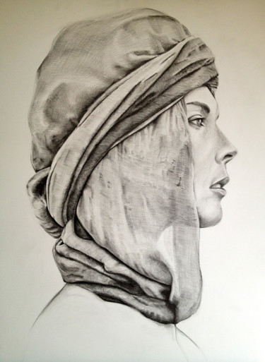 Рисунок под названием "Proud facial expres…" - Johann Krammer, Подлинное произведение искусства, Карандаш