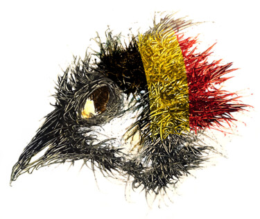 Digitale Kunst getiteld "Pandemi Bird Belgien" door Johann Sidlo, Origineel Kunstwerk, Digitaal Schilderwerk