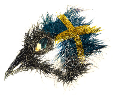 Arts numériques intitulée "Pandemi Bird Sweden" par Johann Sidlo, Œuvre d'art originale, Travail numérique 2D