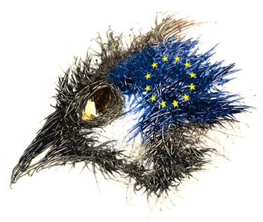 Digital Arts titled "Pandemi bird EU" by Johann Sidlo, Original Artwork, Digital Painting