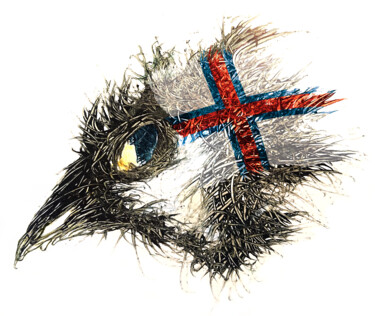 Arte digitale intitolato "Pandemi bird Faroar…" da Johann Sidlo, Opera d'arte originale, Pittura digitale
