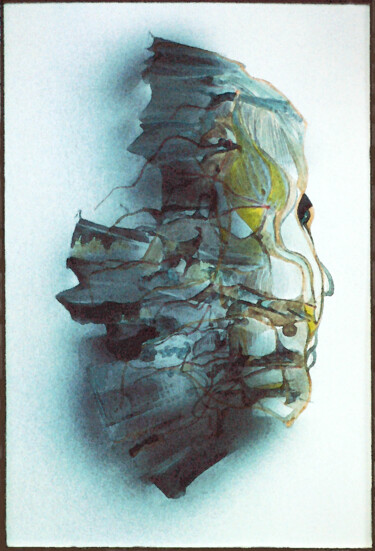 Arte digitale intitolato "Änkan" da Johann Sidlo, Opera d'arte originale, Acquarello Montato su Telaio per barella in legno