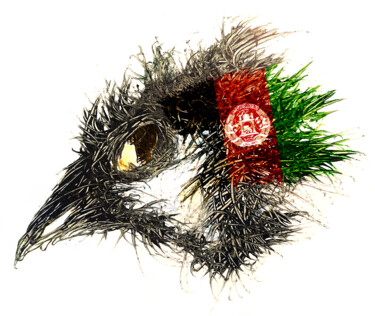 Digitale Kunst getiteld "Pandemi bird Afghan…" door Johann Sidlo, Origineel Kunstwerk, Digitaal Schilderwerk