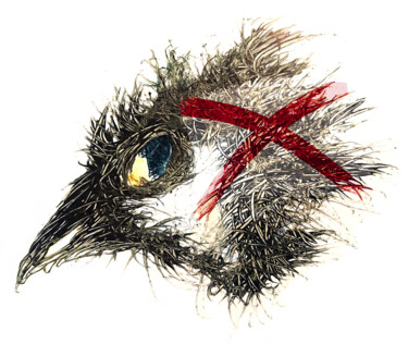 Digital Arts titled "Pandemi bird Alabama" by Johann Sidlo, Original Artwork, Digital Painting