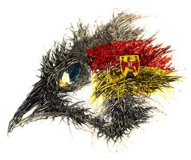 Digitale Kunst getiteld "Pandemi Bird Burgen…" door Johann Sidlo, Origineel Kunstwerk, Digitaal Schilderwerk