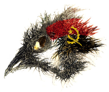 Digitale Kunst getiteld "Pandemi Bird Angola" door Johann Sidlo, Origineel Kunstwerk, Digitaal Schilderwerk