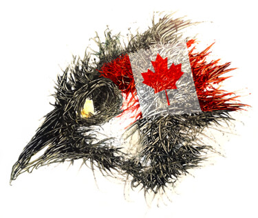Digitale Kunst getiteld "Pandemi Bird Kanada" door Johann Sidlo, Origineel Kunstwerk, Digitaal Schilderwerk