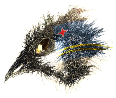 Цифровое искусство под названием "Pandemi Bird Aruba" - Johann Sidlo, Подлинное произведение искусства, Цифровая живопись